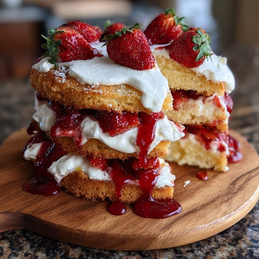 Strawberry Shortcake With Cream Cheese Filling