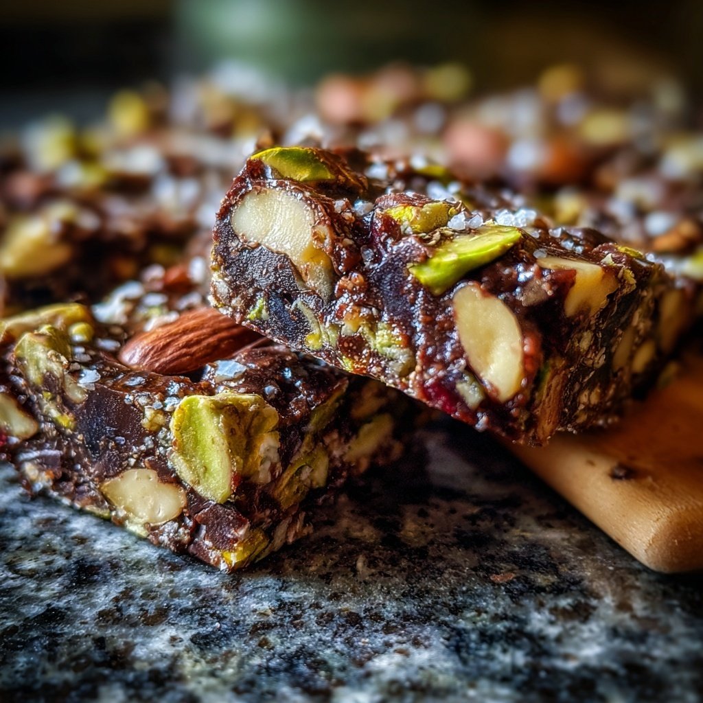 Chocolate Pistachio Almond Energy Bars