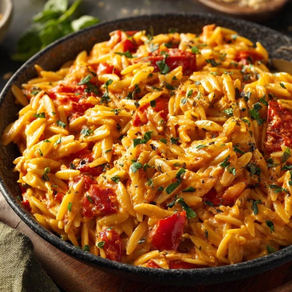 Creamy Tomato Veggie Orzo