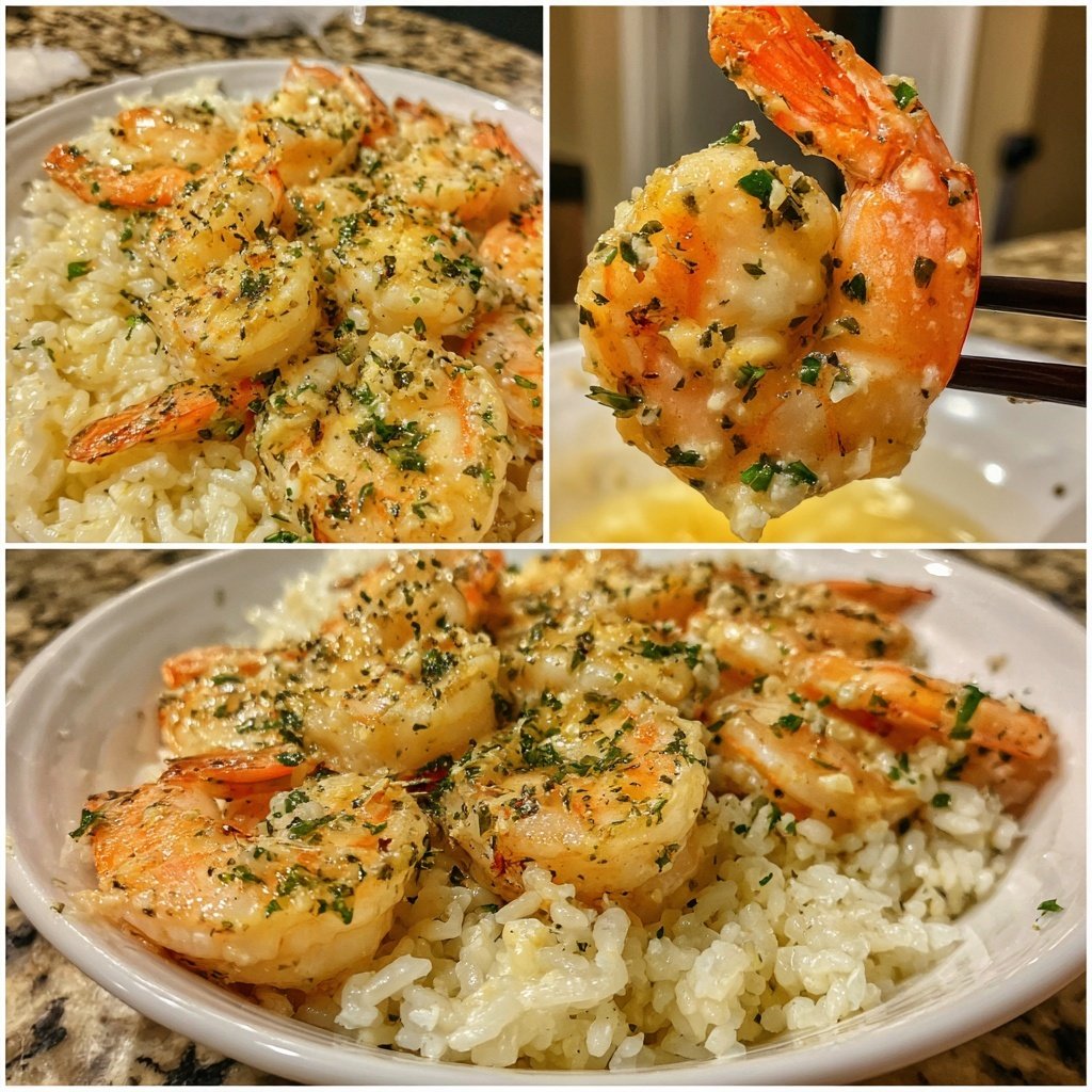 Garlic Butter Shrimp With Rice