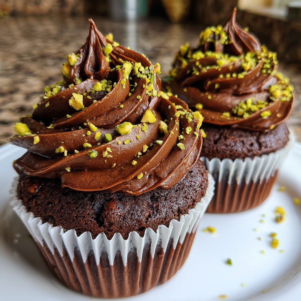 Chocolate Pistachio Cupcakes