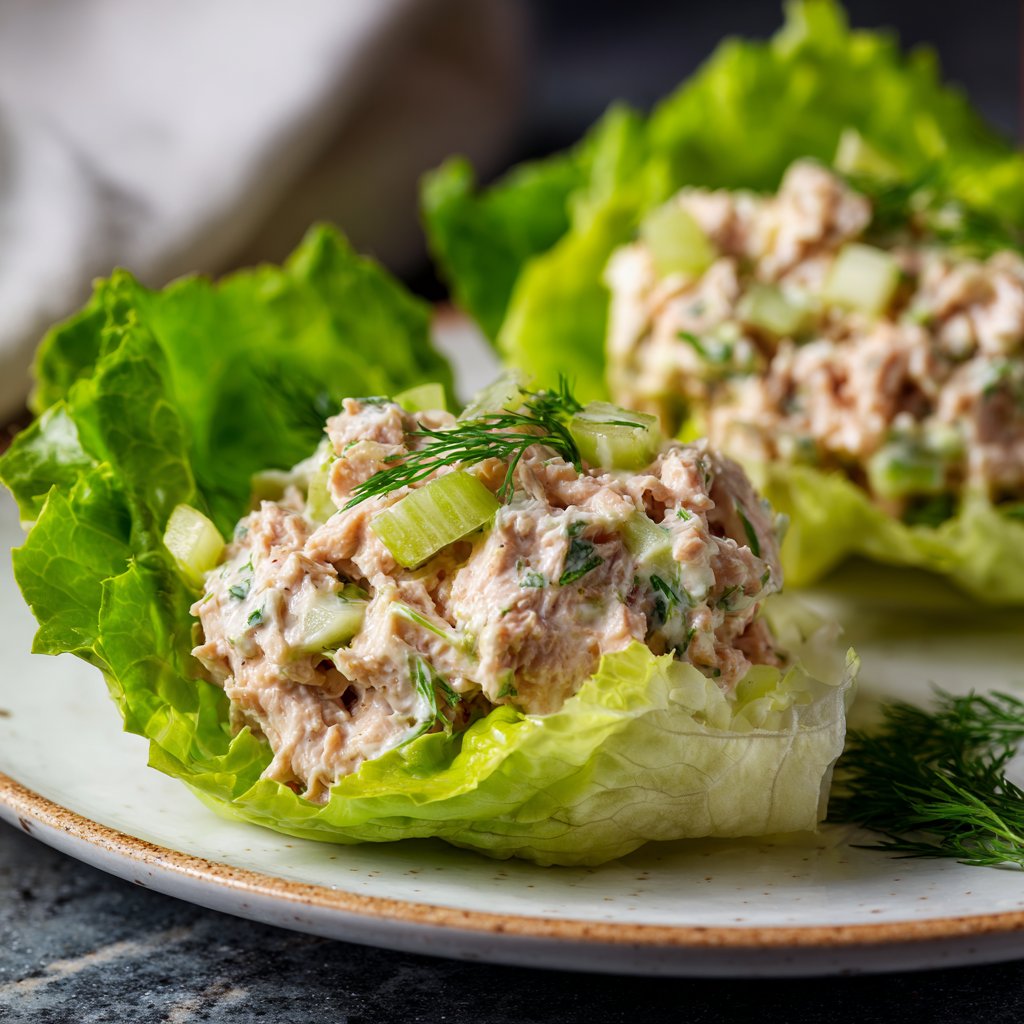 Simple Tuna Salad Lettuce Wrap Lunch
