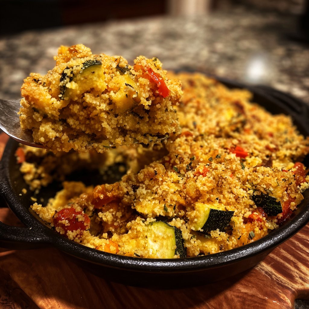 Herb Roasted Veggie Couscous Bake