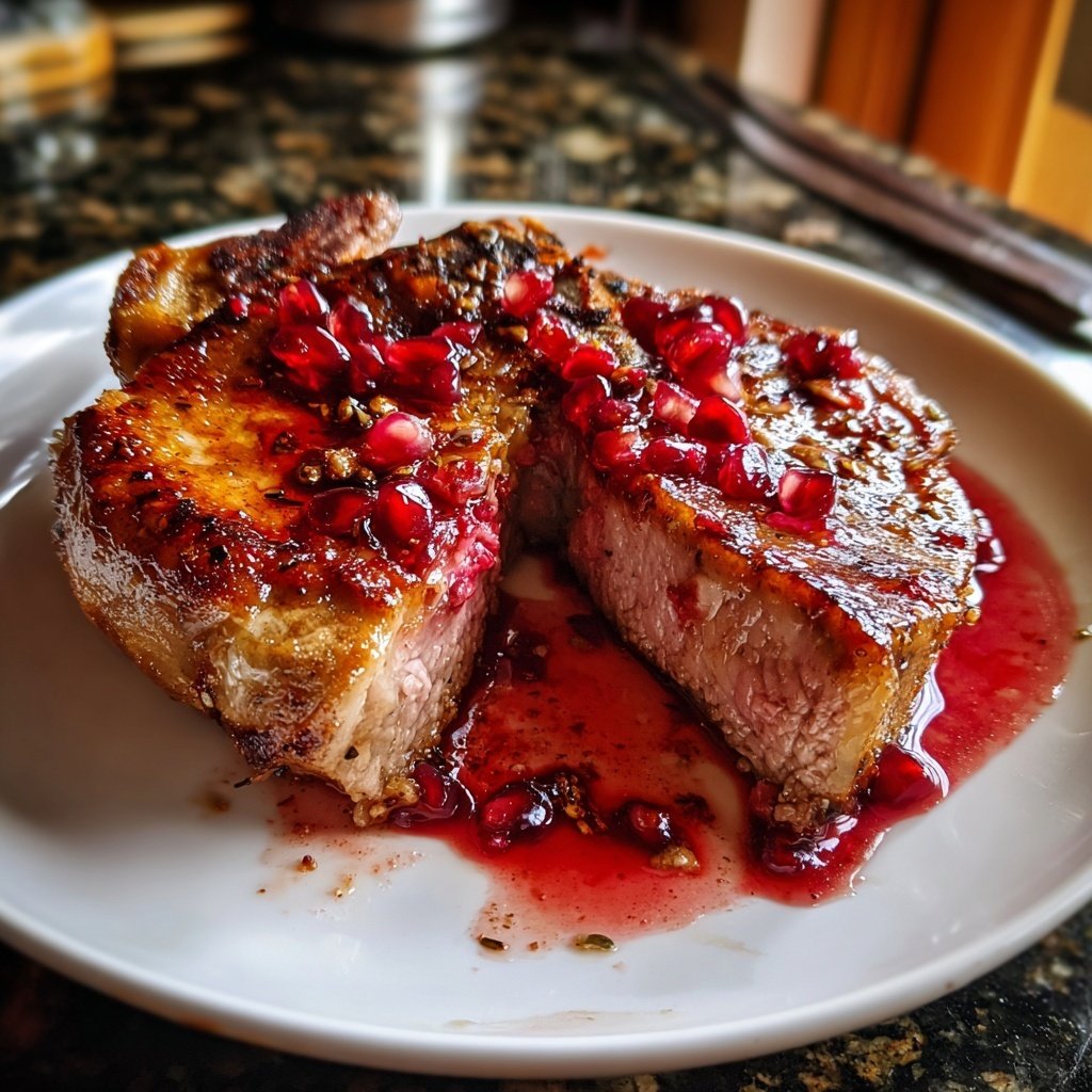 Pork Chops with Pomegranate Pan Sauce