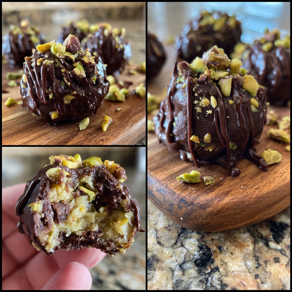 Chocolate Pistachio Fudge Bites
