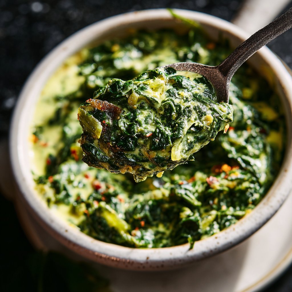 Creamy Spinach Garlic Lentils