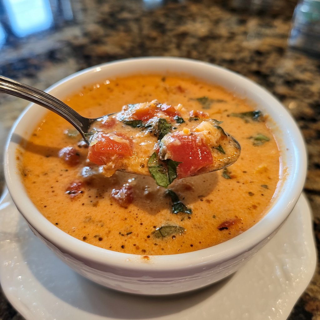 Healthy Crockpot Tomato Basil Soup