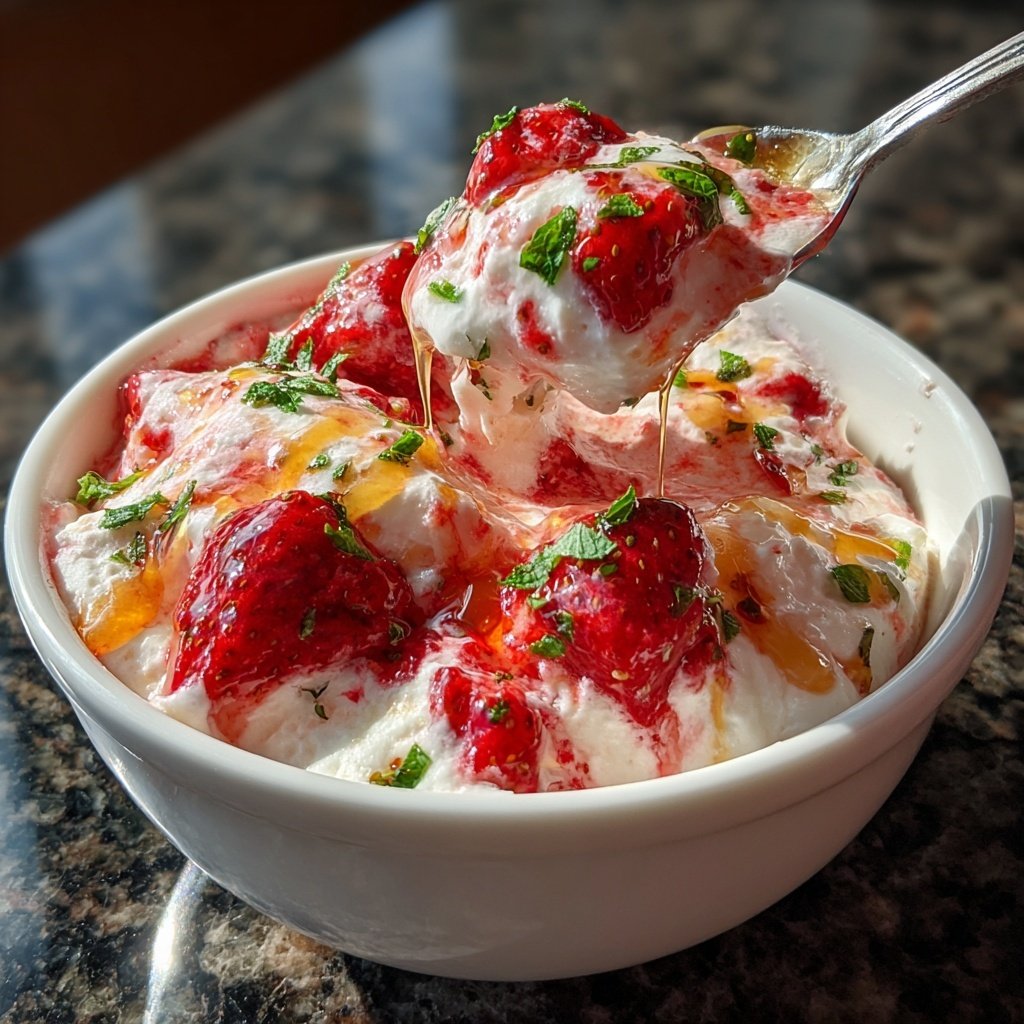 Fresh Strawberry Yogurt Dessert