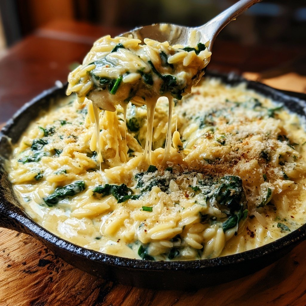 Creamy Spinach Parmesan Orzo