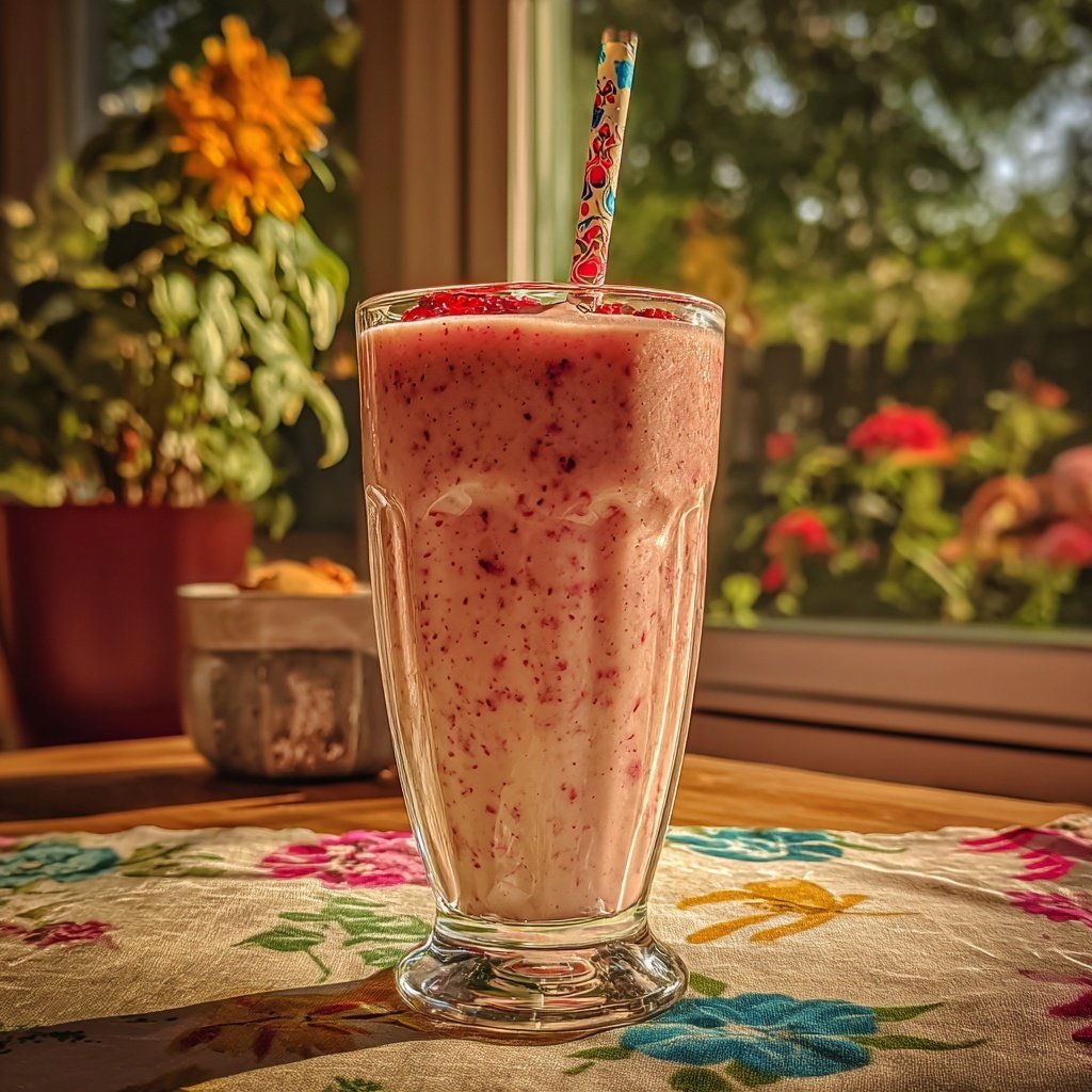 Strawberry Vanilla Breakfast Smoothie
