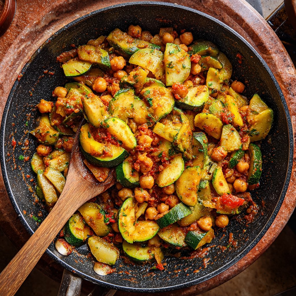 Healthy Dinner Zucchini Chickpea Skillet
