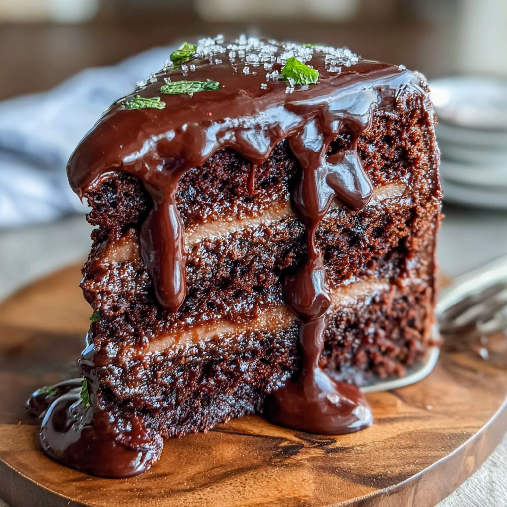 Moist Chocolate Cake With Rich Ganache