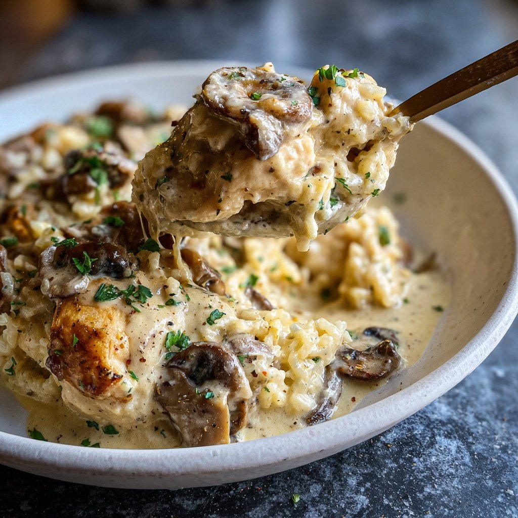 Creamy Mushroom Chicken And Rice