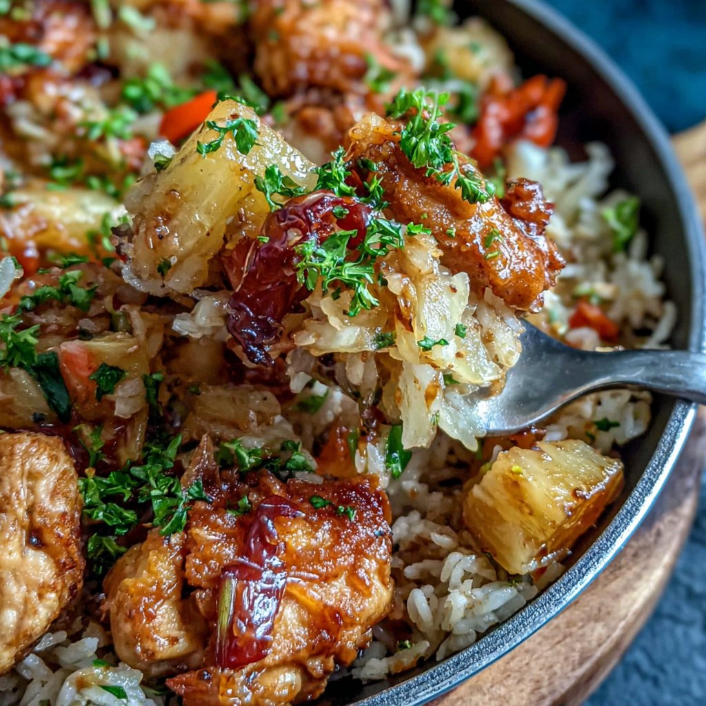 Pineapple Chicken And Rice Skillet