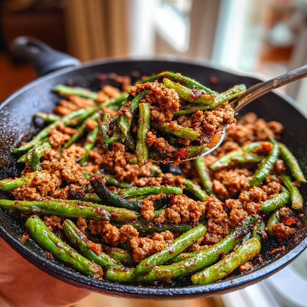 Ground Beef And Green Bean Skillet
